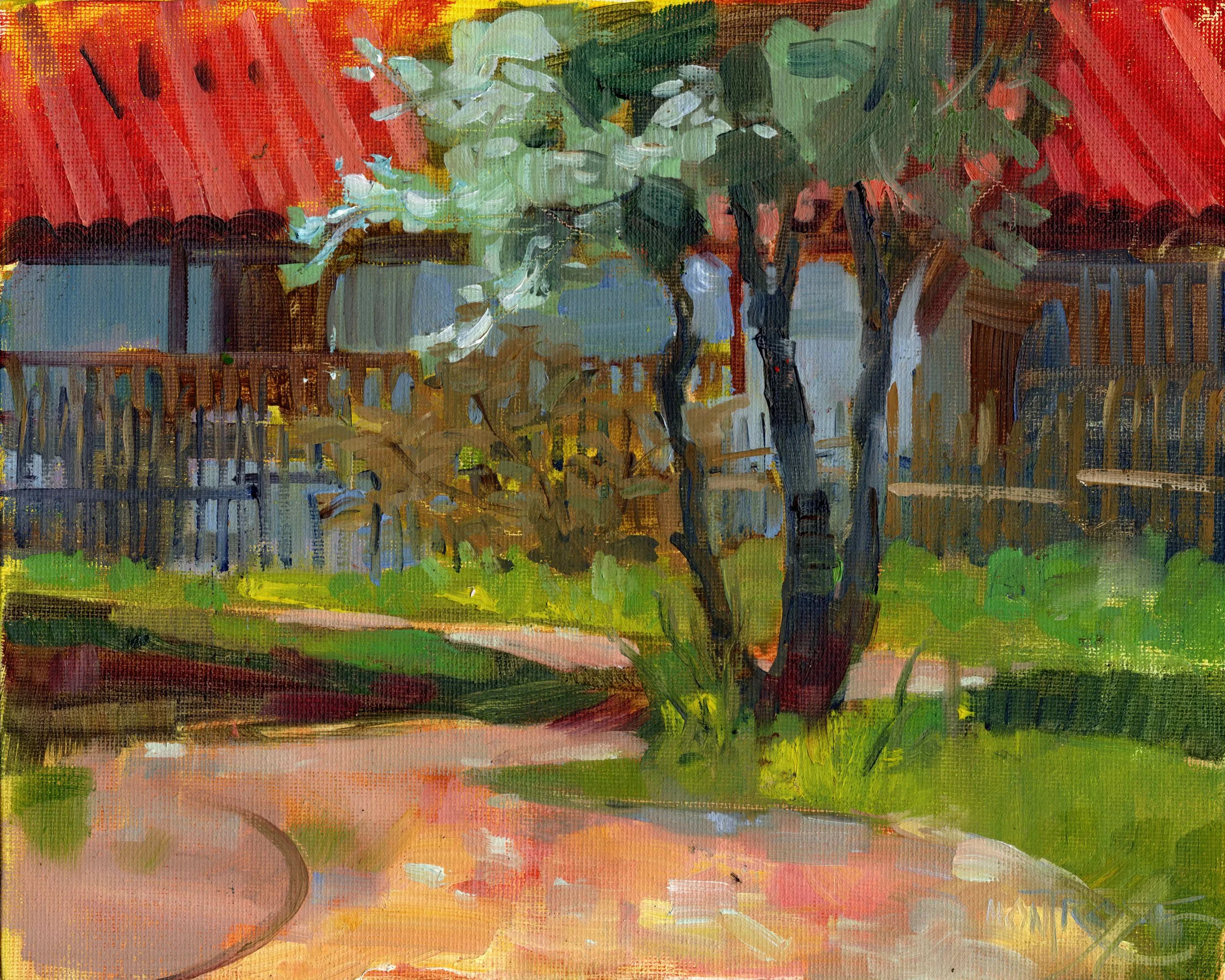 "Old Town Olive" Original Plein Air Oil Painting