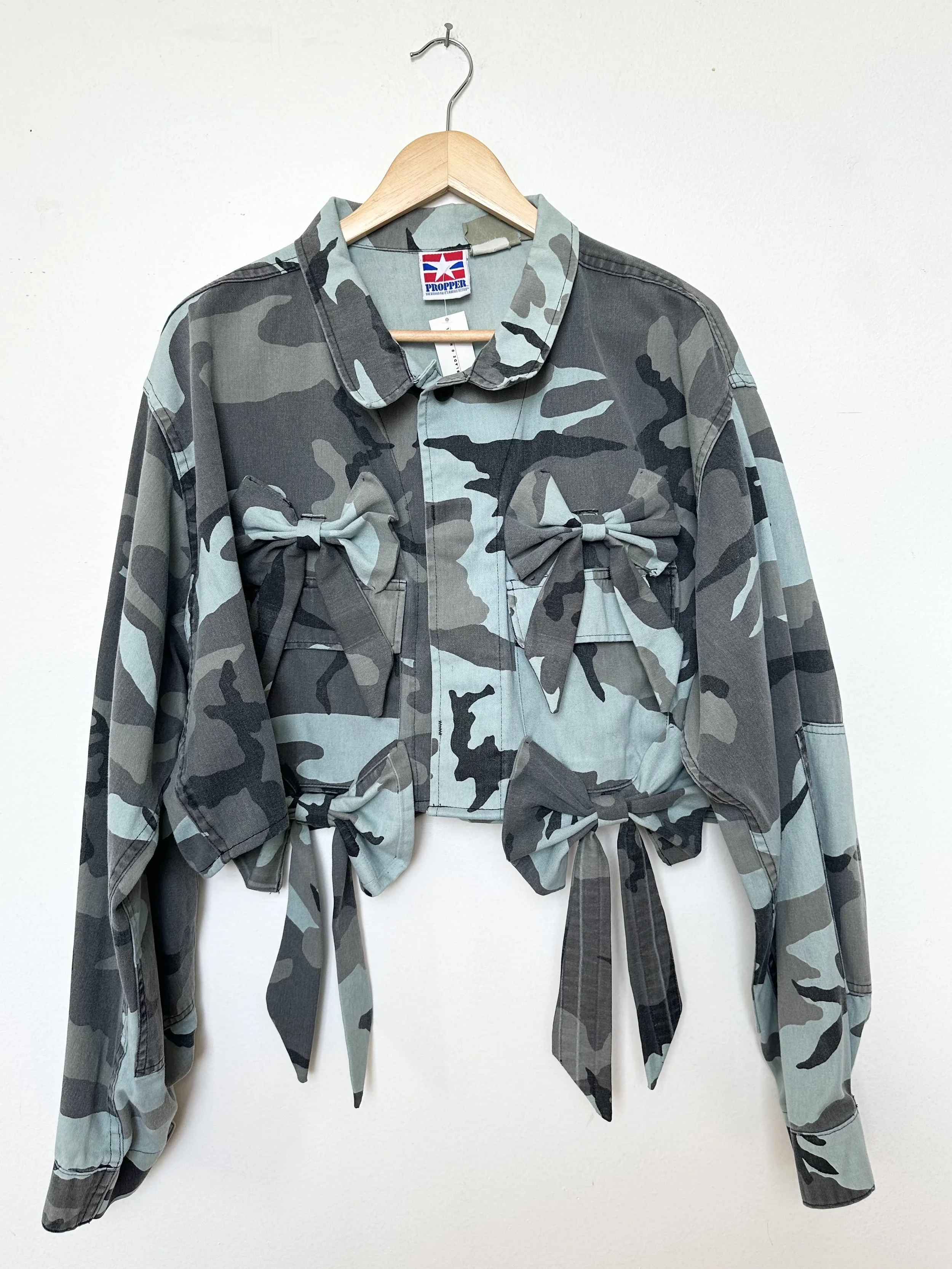 Vintage Blue Army Camo Crop