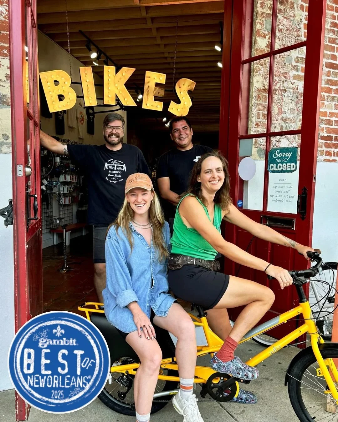 We are so honored y&rsquo;all 🥹 We&rsquo;re over the moon to be voted into the #2 spot in the Gambit&rsquo;s 2025 Best of New Orleans top bike shops category along with our friends at @bayoubicycles and @bokahbikes 

Thank you for choosing us over a