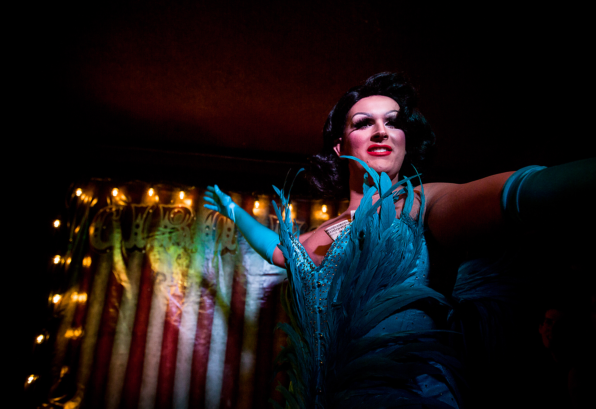  A drag queen performs at Circus a bi-monthly event at Renegades bar in San Jose California.  