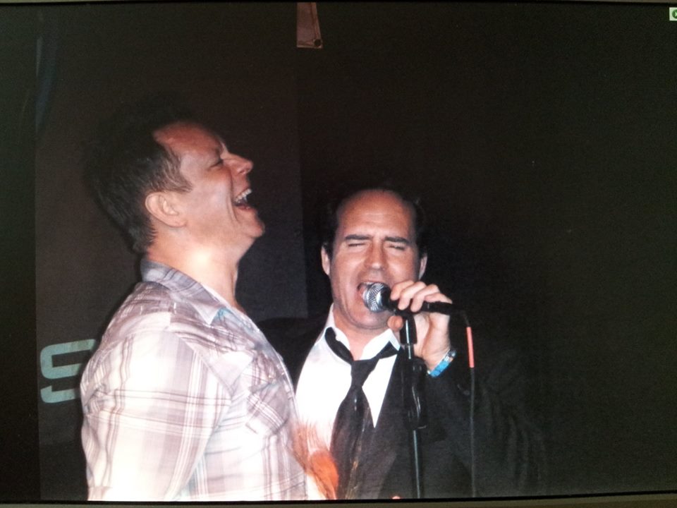 Jimi Vallandingham singing with Jason Patrick at Stevie Rays Blues Bar