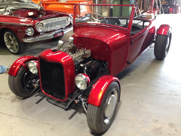 Our '29 Model a roadster now has guards and the engine has been commissioned...the trimmer will be here next week to finish it off.