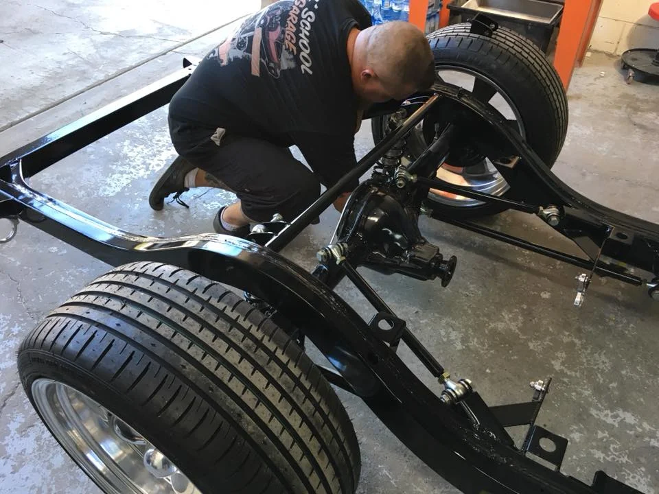Tim assembling the chassis this afternoon.