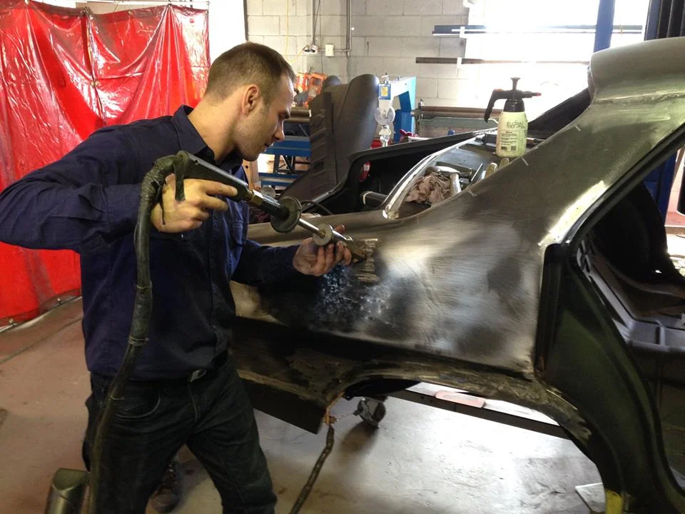 Once the accident and rust repair is complete, Roland works his way around the car fine tuning panels and adjusting panel gaps. We pride ourselves on being great metal workers. This is important, as work done here limits the amount of filler required in the paint shop.