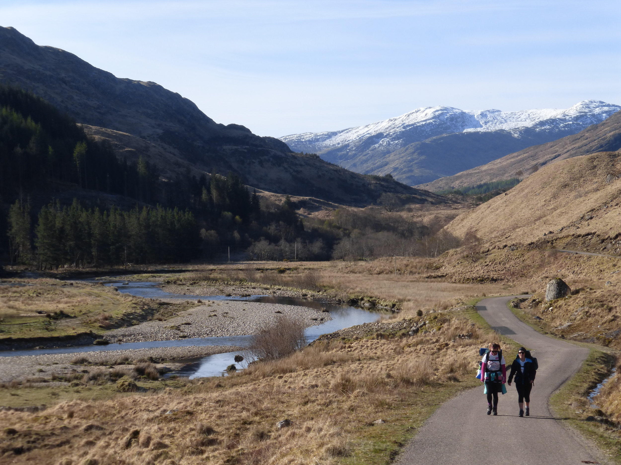 Donna and Ellie on the track from Glenfinnan