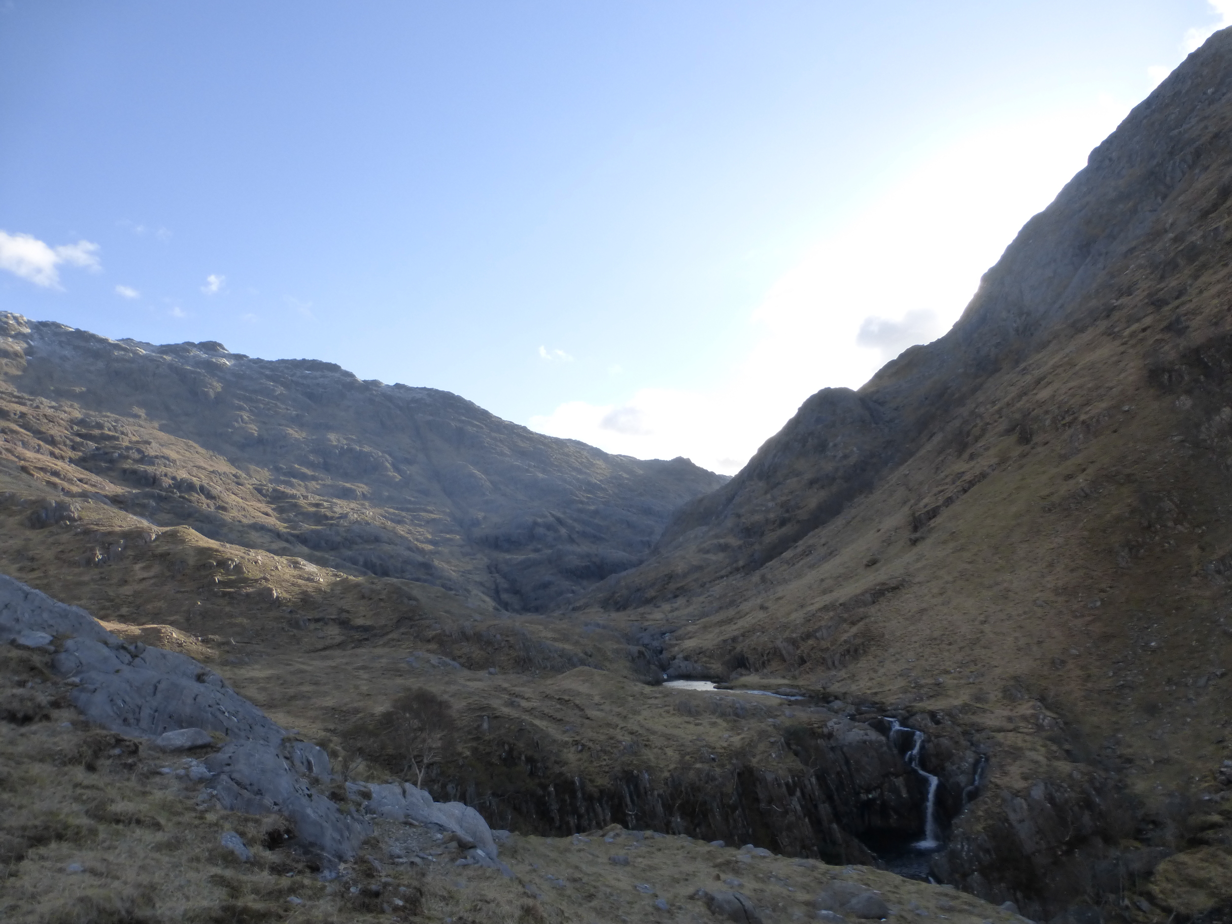 The path upstream along the River Carnoch offered some beautiful views. Ahead lies the climb where we scramble up the hill to the path which leads to Barisdale