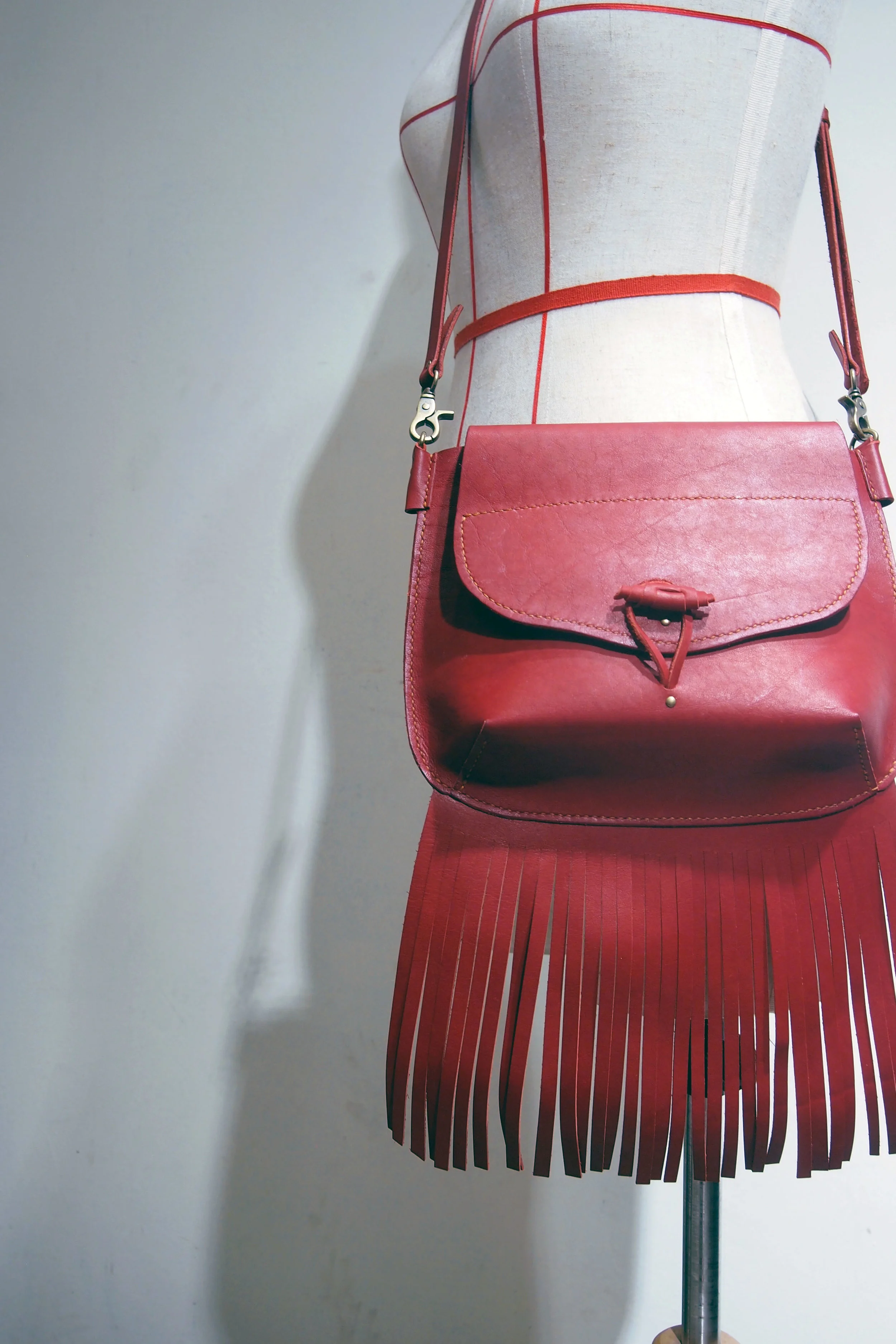 Fringe shoulder bag - by our student Amy