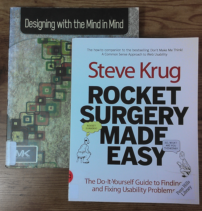 Steve Krug's "Rocket Surgery Made Easy" and Jeff Johnson's "Designing with the Mind in Mind."