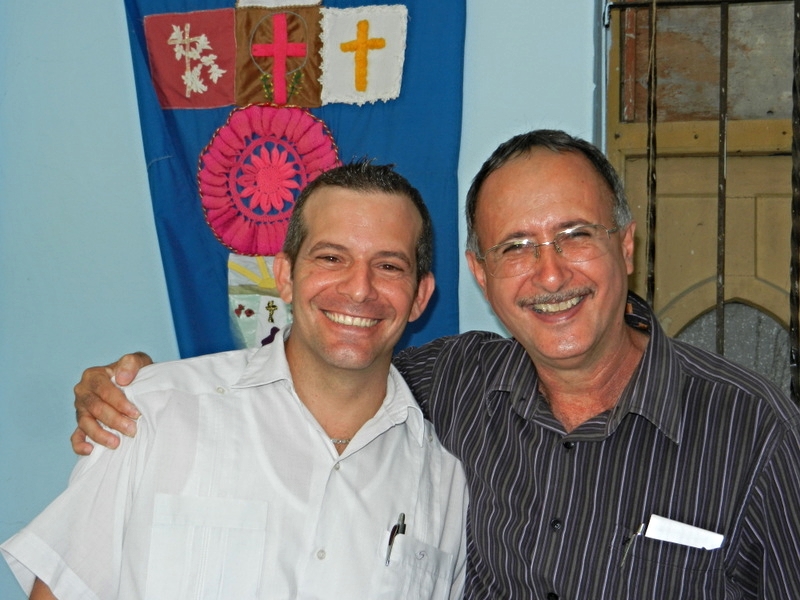 Rev. Yoelkis Sierra (l) is a recent graduate of SET. Mentored by Rev. Abel Mirabel (r) during his internship, Yoelkis now pastors a congregation on the outskirts of Havana which runs an outreach ministry to those living with the physical, emotional, and spiritual challenges of HIV/AIDs.