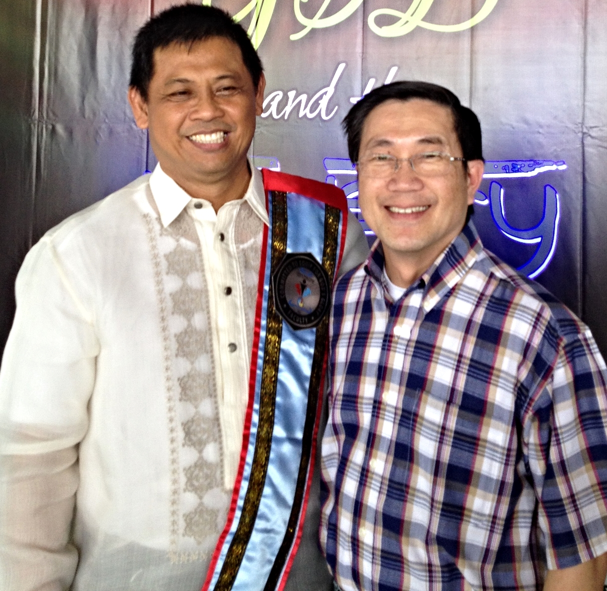Peter (right) with Bible college president Rev. Dave Dasig