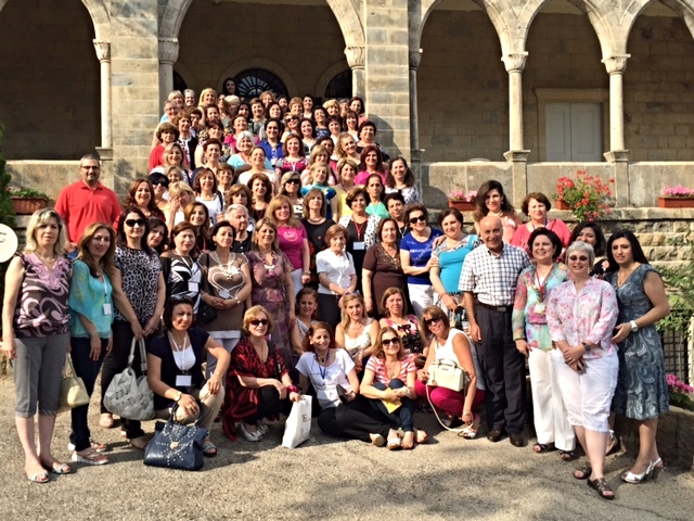 Here we are, the women of the 2015 evangelical women's conference at Dhour Choieur in Lebanon. Lebanon, Syria, Iraq and the U.S.