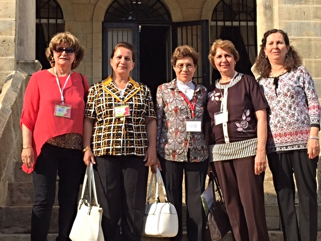 The ladies from the Iraqi churches, Belsam is second from the right. She is from Basrah and the others are from Baghdad and Kirkuk.