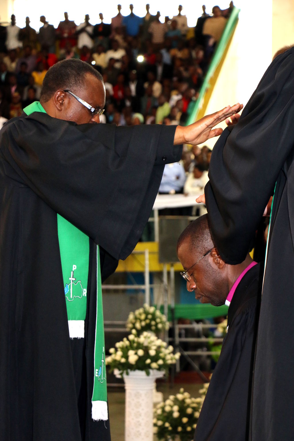 Rev. Dr. Pascal being installed as a leader by the Presbyterian Church of Rwanda