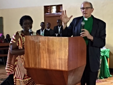 Rob preaching at the dedication