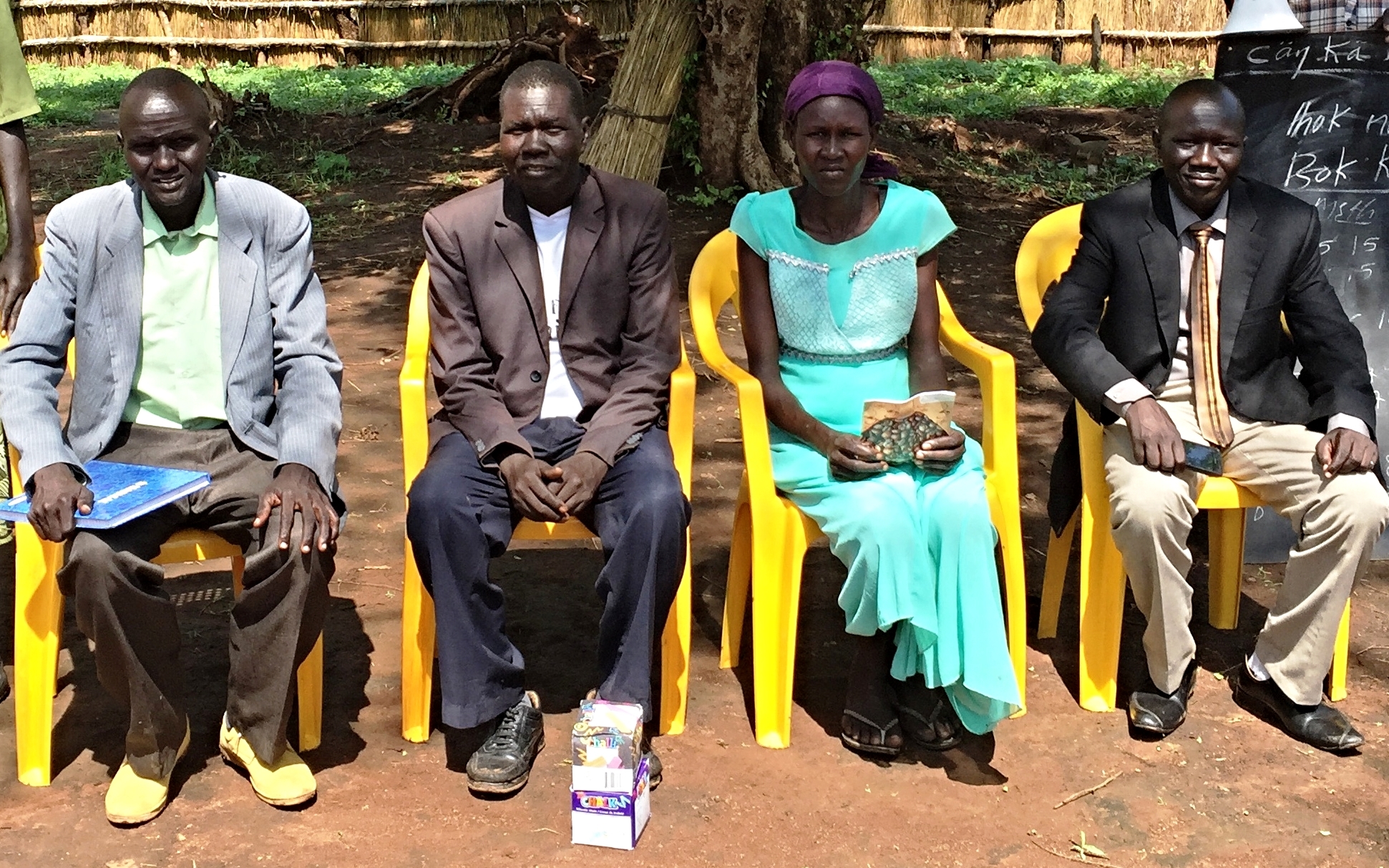 Lead teachers at Kule 1 camp preschool with John Jock, director of the program, at the far right.