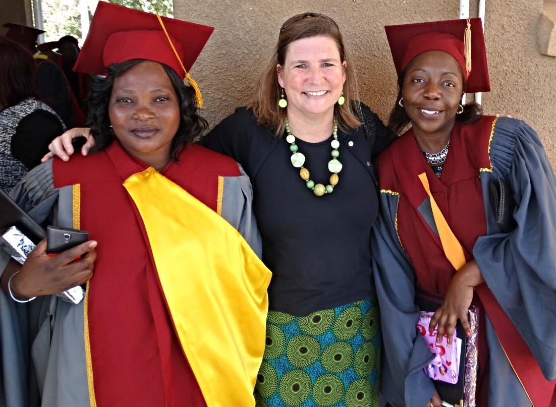 Sherri with new graduates Mary Limula and Shingi Masunda
