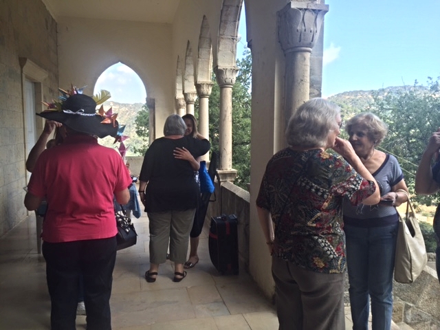Our team greeting women arriving from Syria at Dhour Choueir