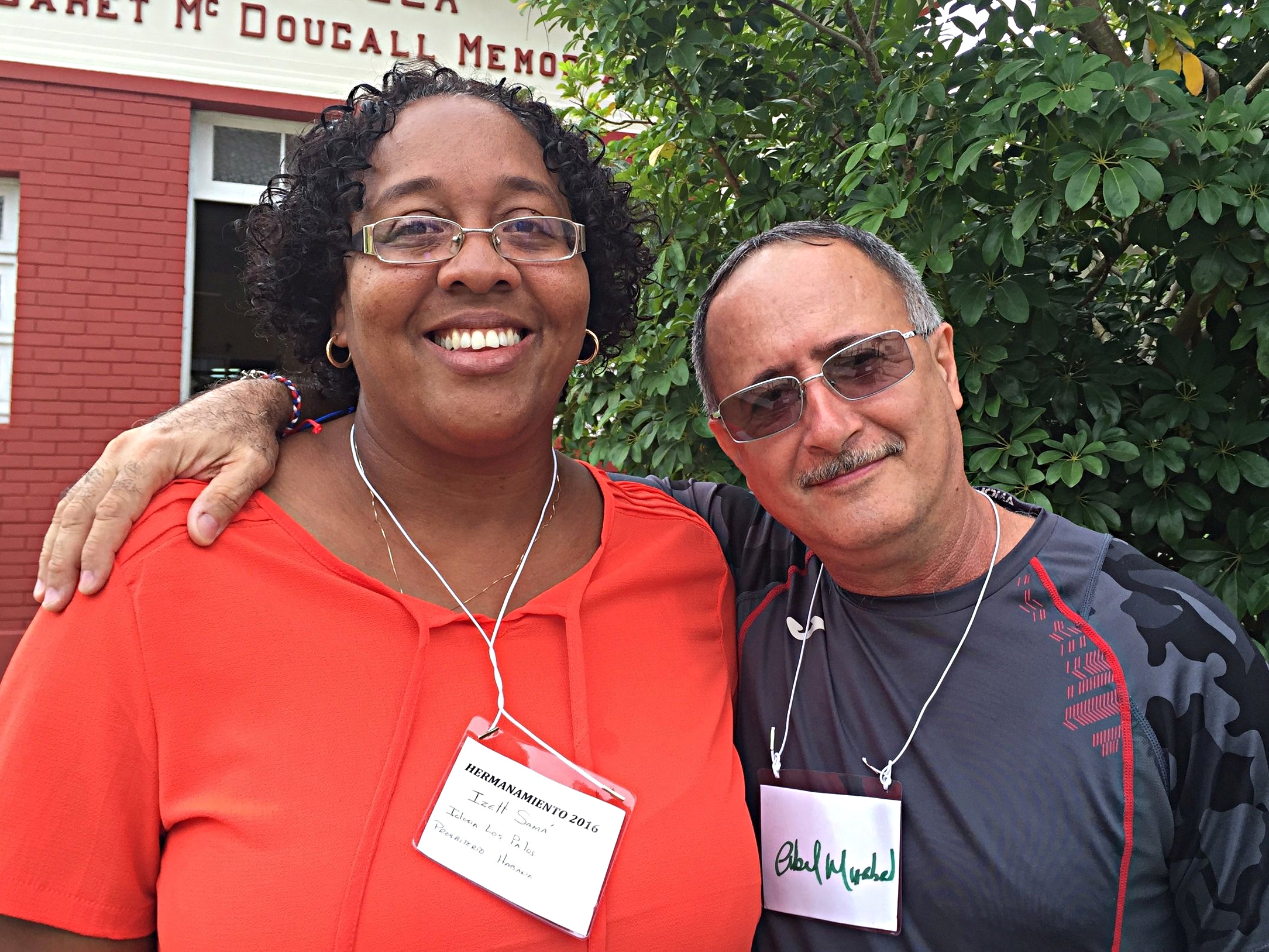 Rev. Izett Sama with fellow pastor Rev. Abel Mirabel