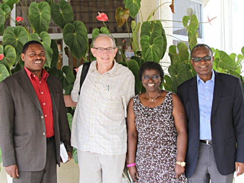 Rev. Dr. Viateur Ndikumana (PIASS), Rob Weingartner (TOF), Ebralie Mwizerwa (TOF), Rev. Dr. Elis é e Musemakweli (PIASS)