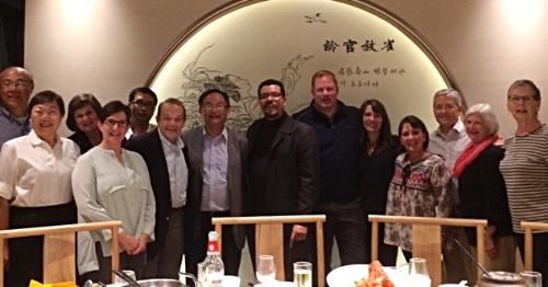 Our dinner with Shi Li (David) and Chen Xiangsheng from the Jiangsu Christian Council