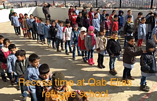  Recess time at Qab Elias refugee school