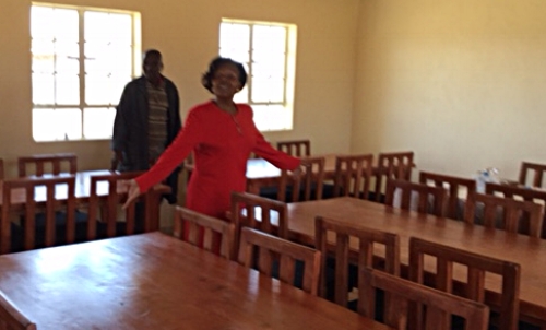 The principal at Grace Girls' High School is very excited about the furniture and library!