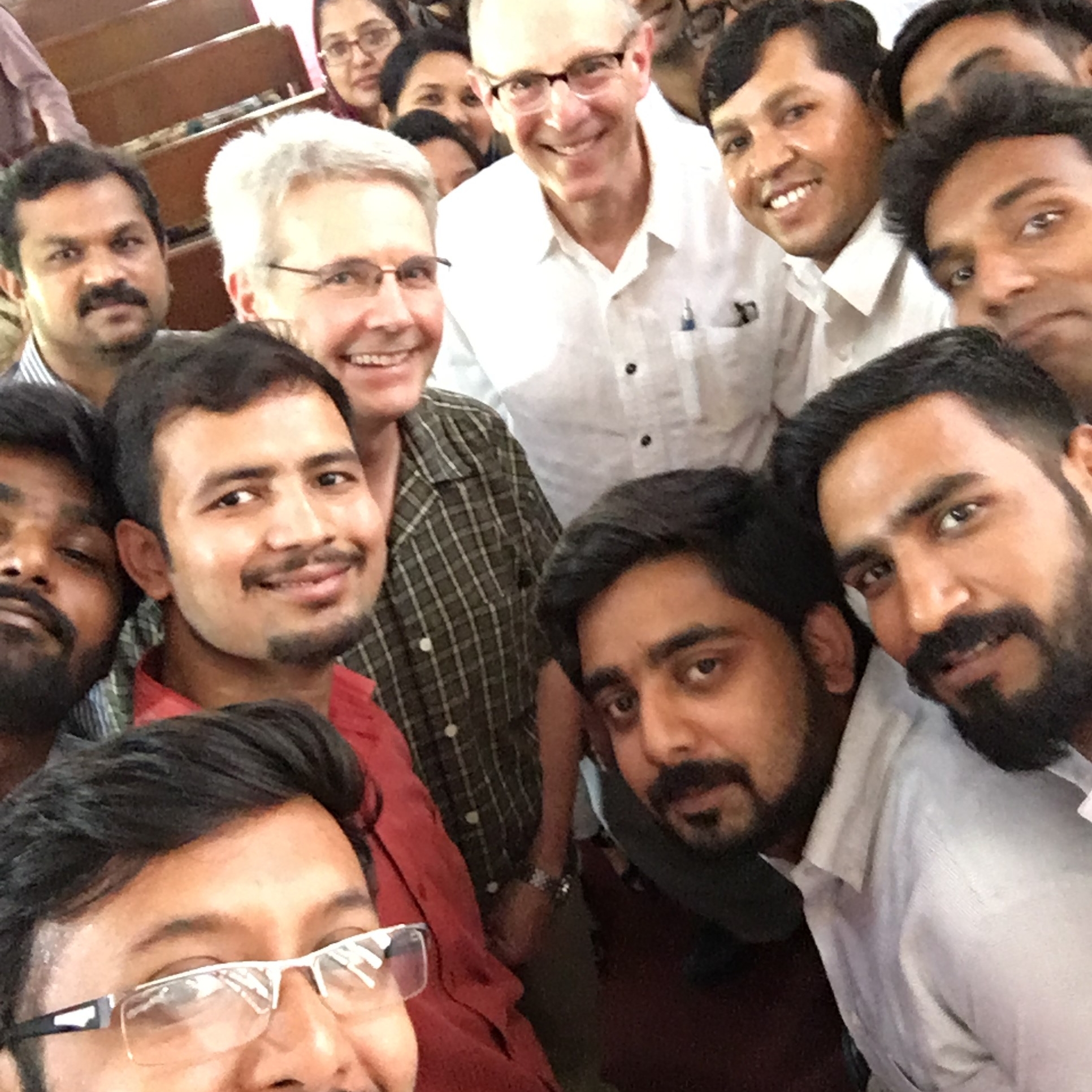 Rob and Harris with students at Gujranwala Theological Seminary.
