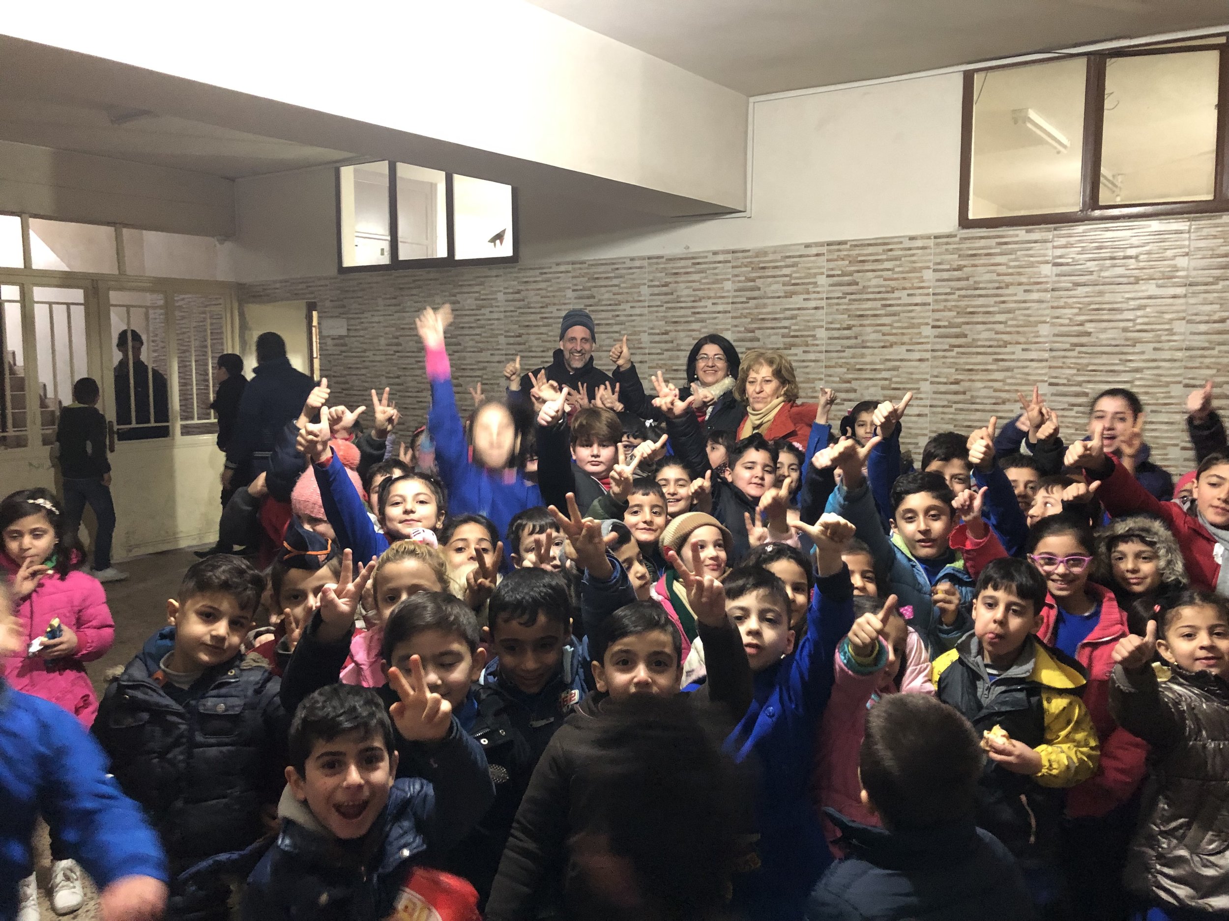  A sea of children at the evangelical school in Qamishly 