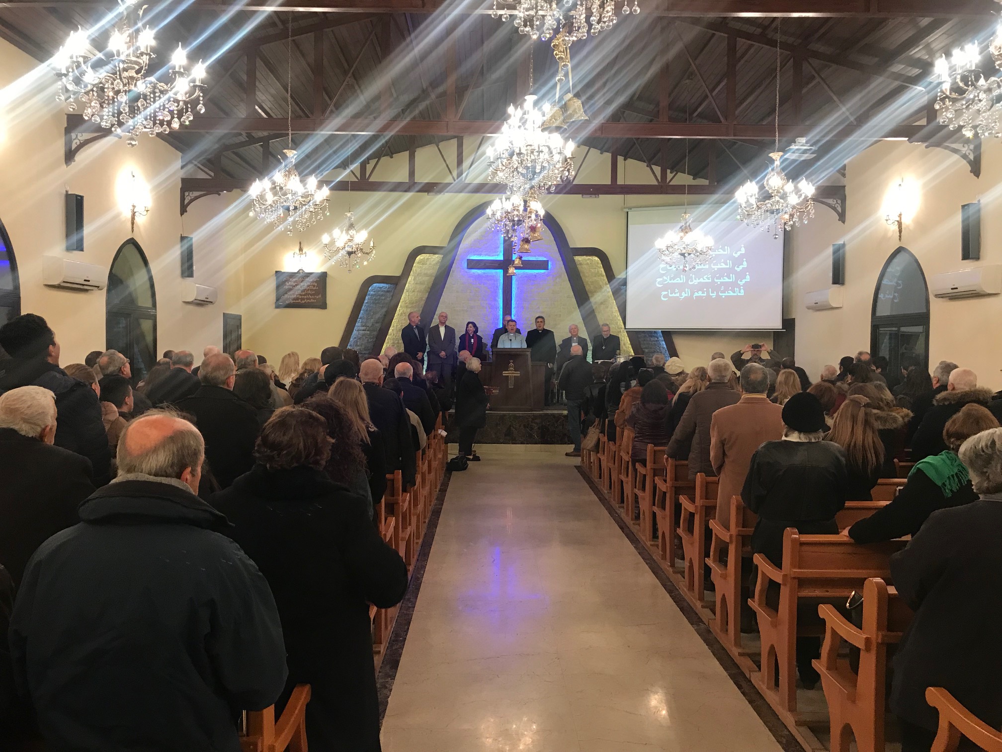  A full house for worship in Aleppo church Wednesday evening 