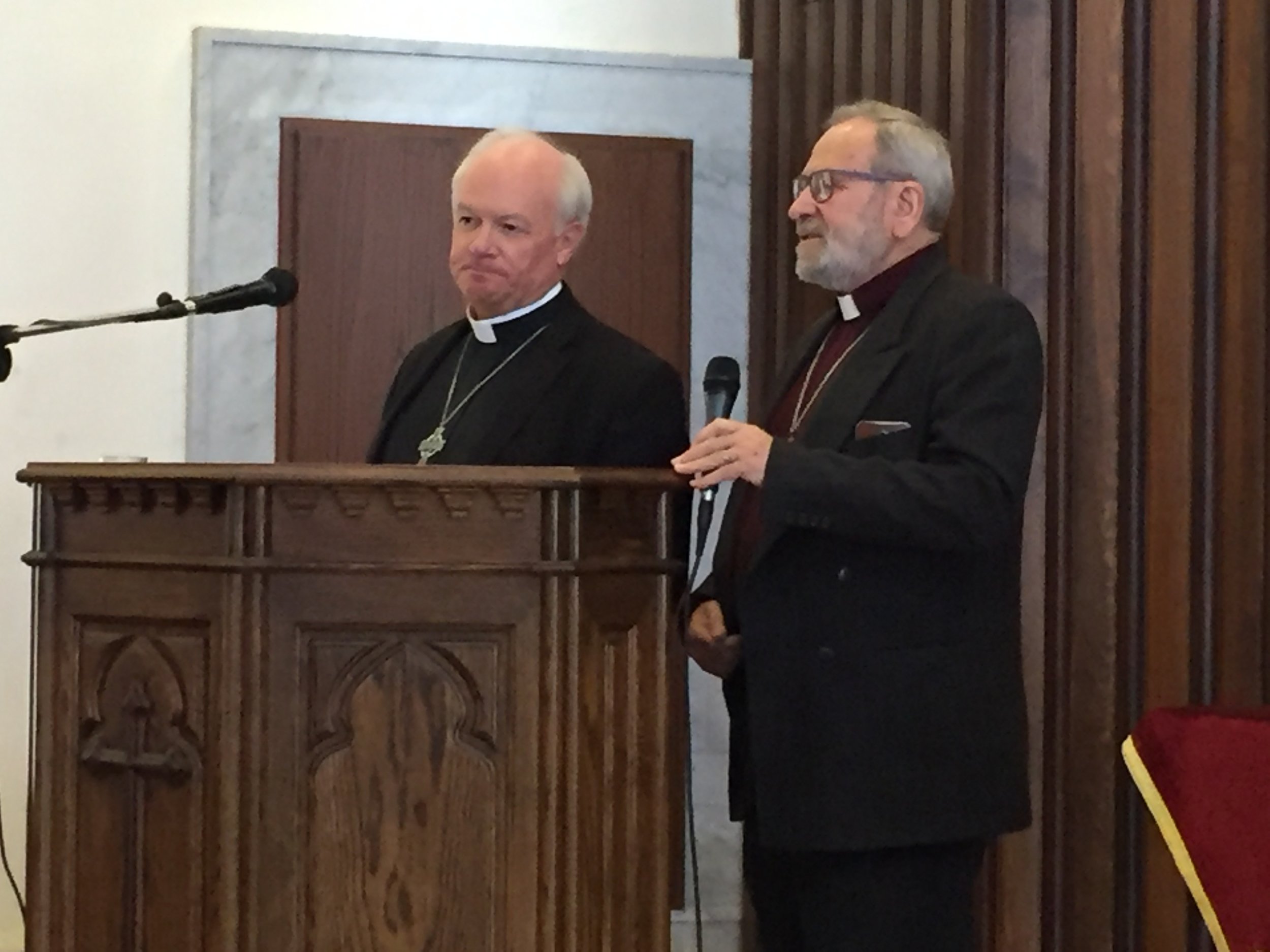  Rev. Jack Baca preaches in Homs church as Rev. Nuhad Tomeh translates 