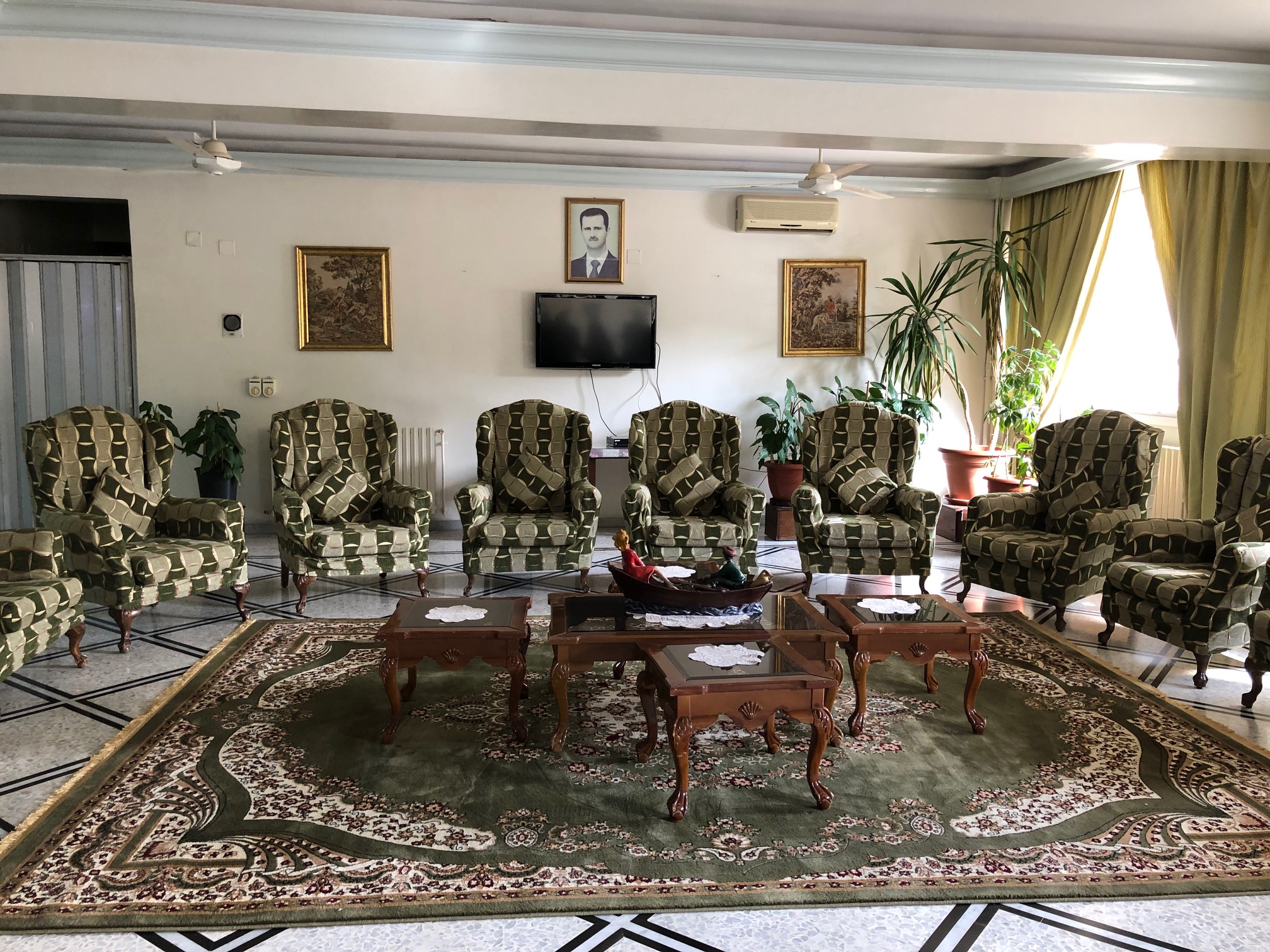  In the salon at the Evangelical Home for the Elderly in Homs 