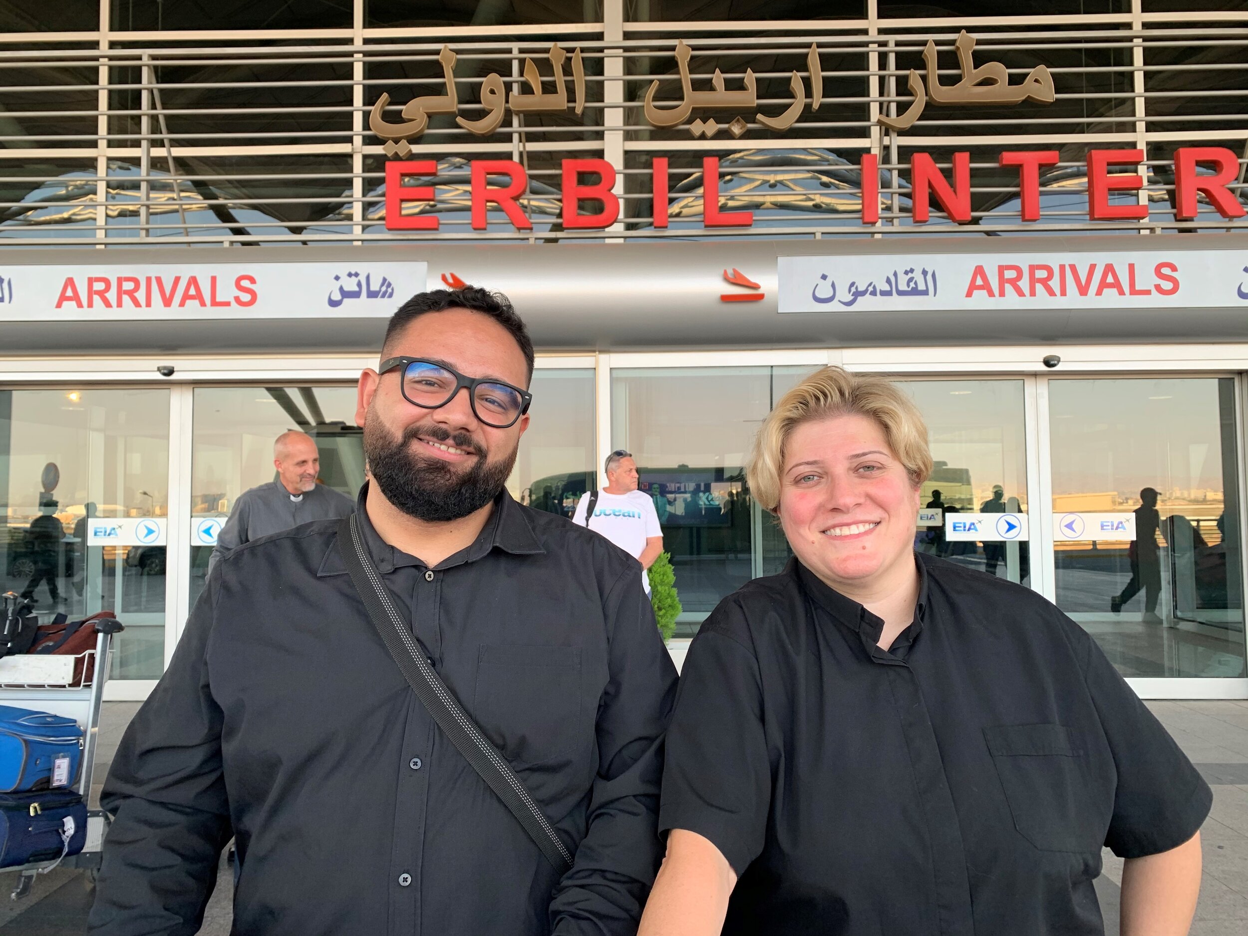  Arriving in Erbil with Adon Nouman and Rev Rola Sleiman, our partners from the National Evangelical Synod of Syria and Lebanon 