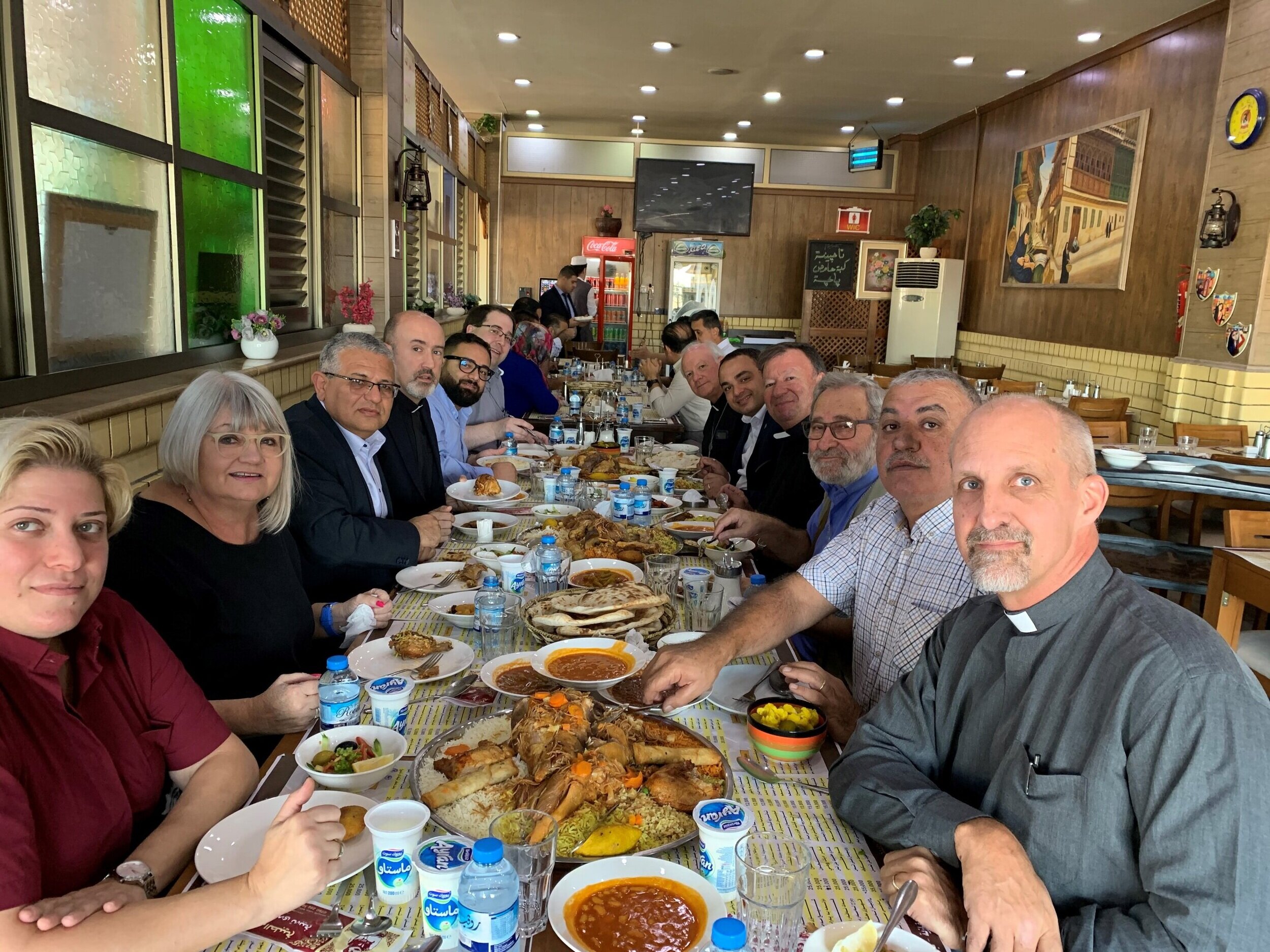  In between visits with the Archbishops, our Iraqi Presbyterian hosts invited us to a traditional dinner of roast lamb 