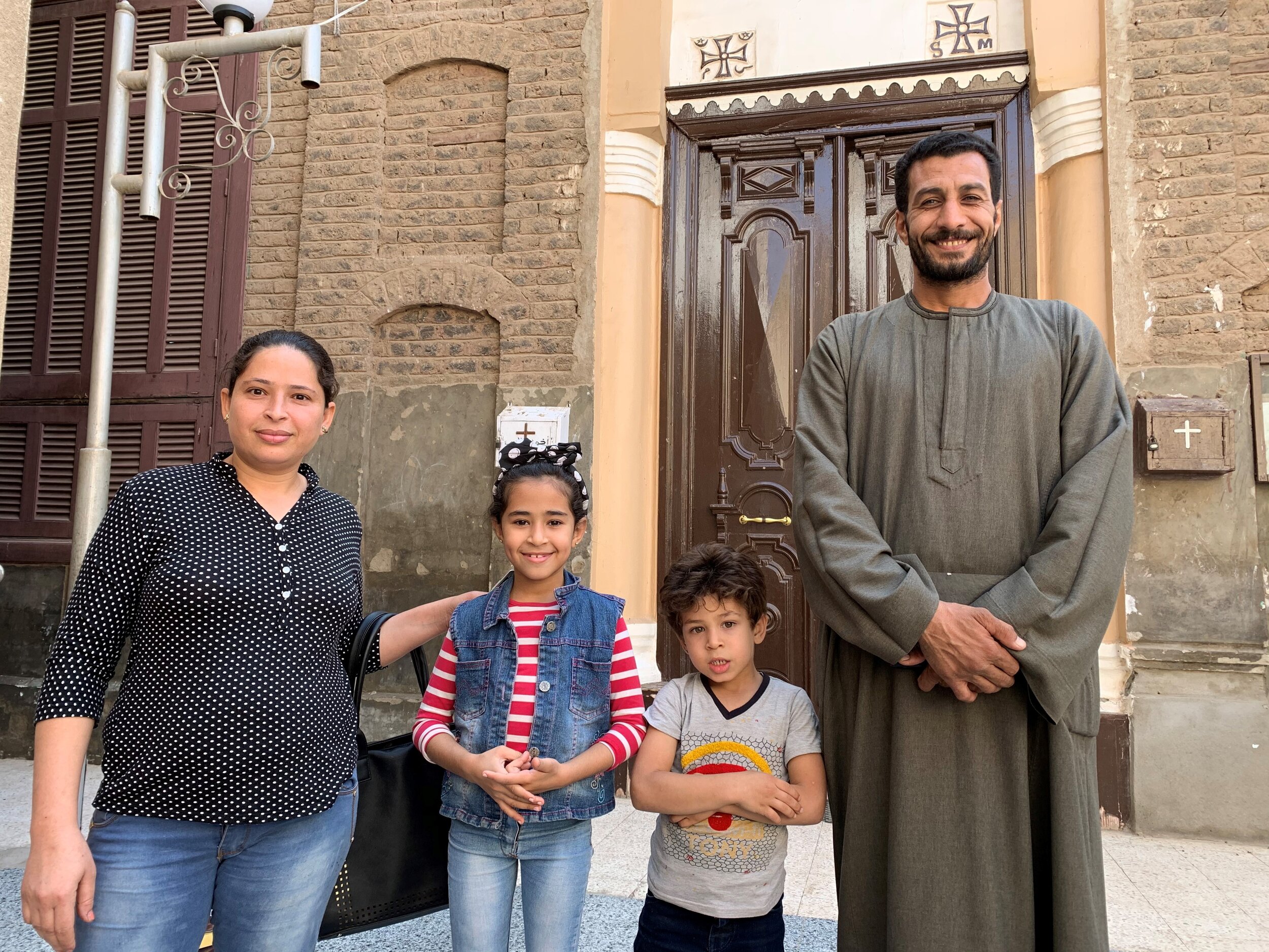  Joseph Tharwat (seen here with his family), is active in promoting good relations between Christians and Muslims in the city 