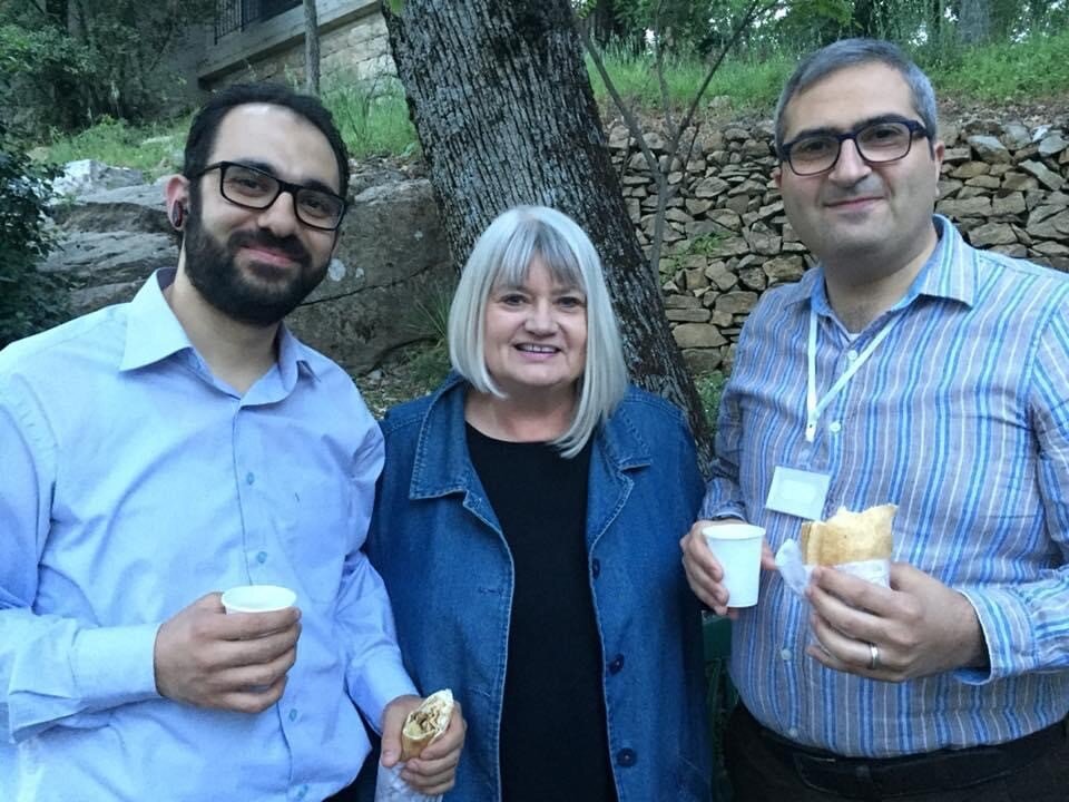  The author with Rev. Rabih Taleb, pastor in Aalma Ech-chaab, Lebanon, and Rev. Elias Jabbour, pastor in Yazdia, Syria 