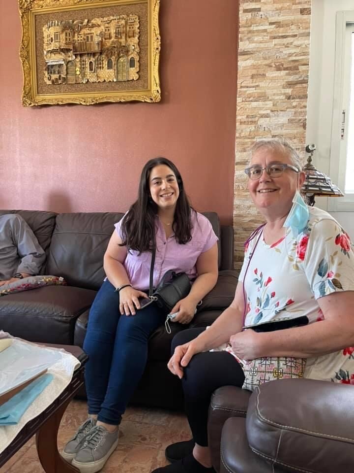  Julie WITH Joyce Sakr, staff of the Compassion Protestant Society (a ministry of the Synod) who oversees the schools for refugee children&nbsp; 