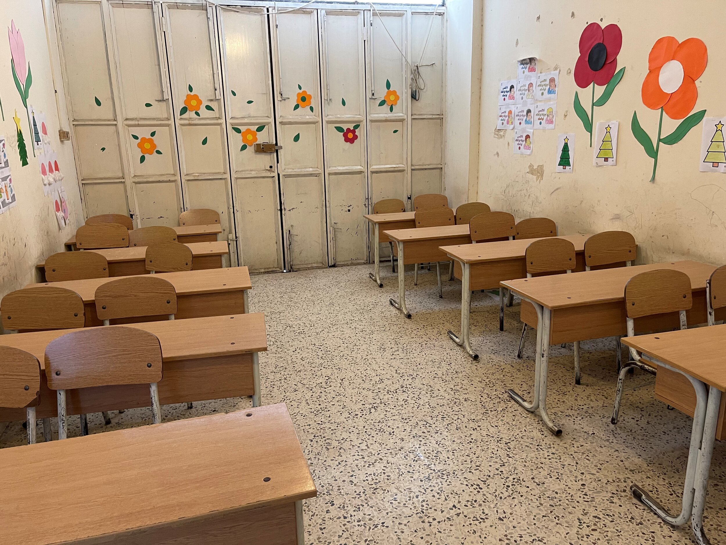 Classroom for refugee children