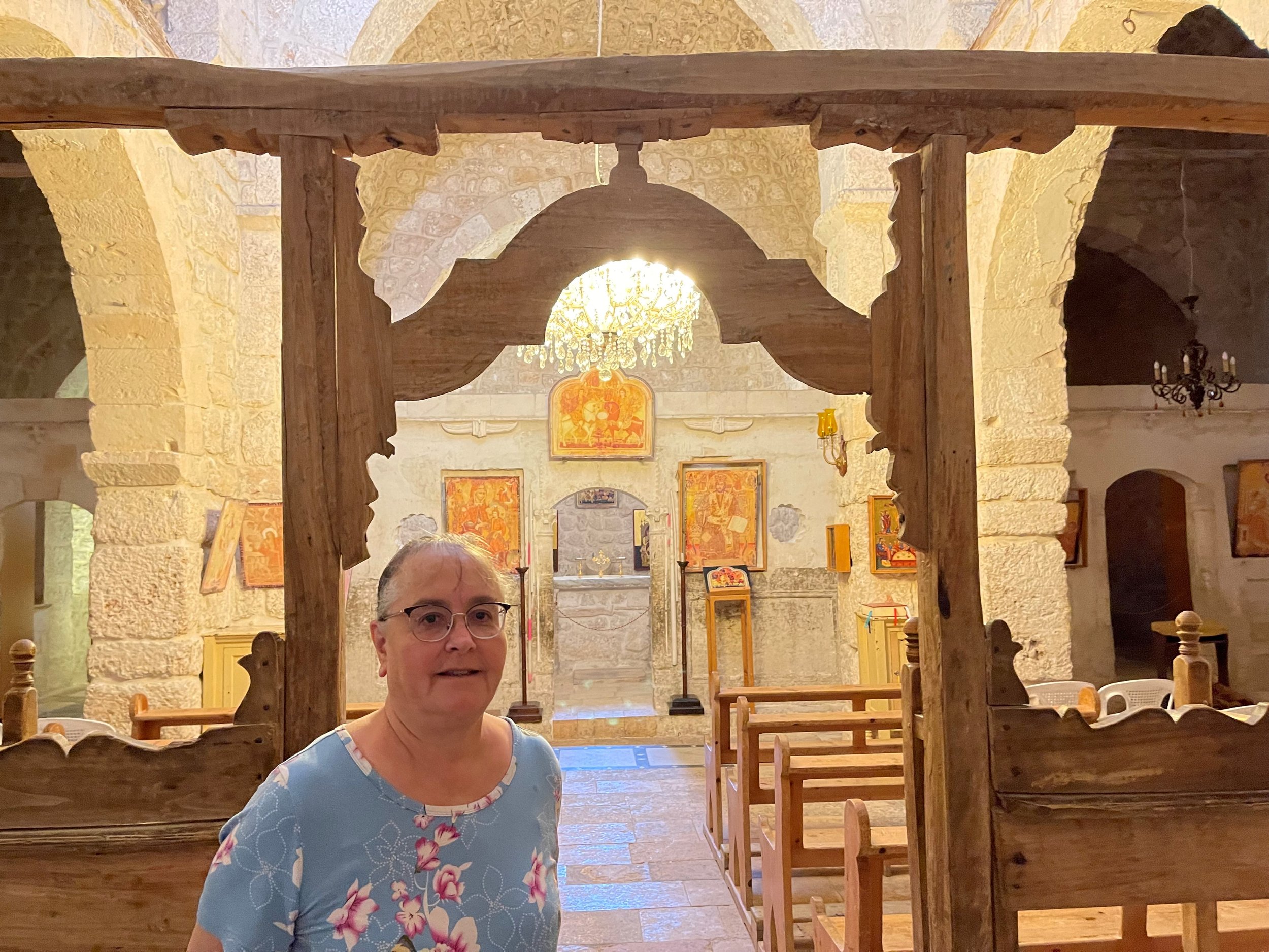  Julie in the ancient sanctuary of the Church of Saints Sergius and Bacchus 