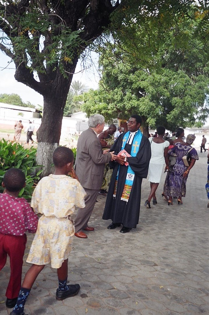  Bob Crumpton with the Rev. Dr. Samuel Ayete Nyampong, Principal Clerk of the Presbyterian Church of Ghana 
