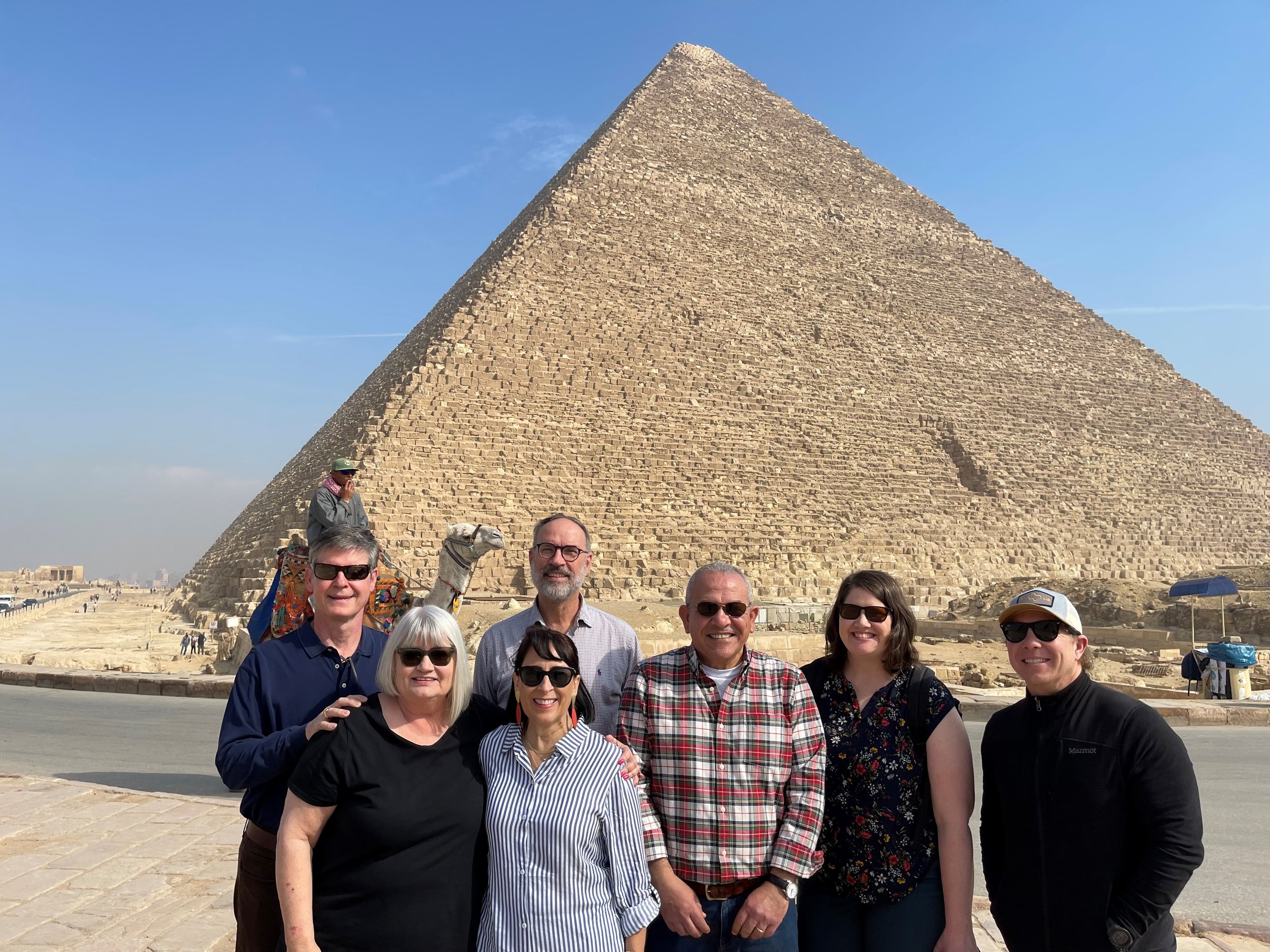  Our team with Mourad Sedky (center) our extraordinary guide and caretaker here in Egypt (and a fellow-Presbyterian) 