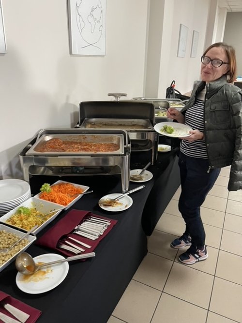   Through our gifts the college is able to provide food cooked as Ukrainians like it. The vision of the college is to help the refugees feel like they are home as much as possible.  