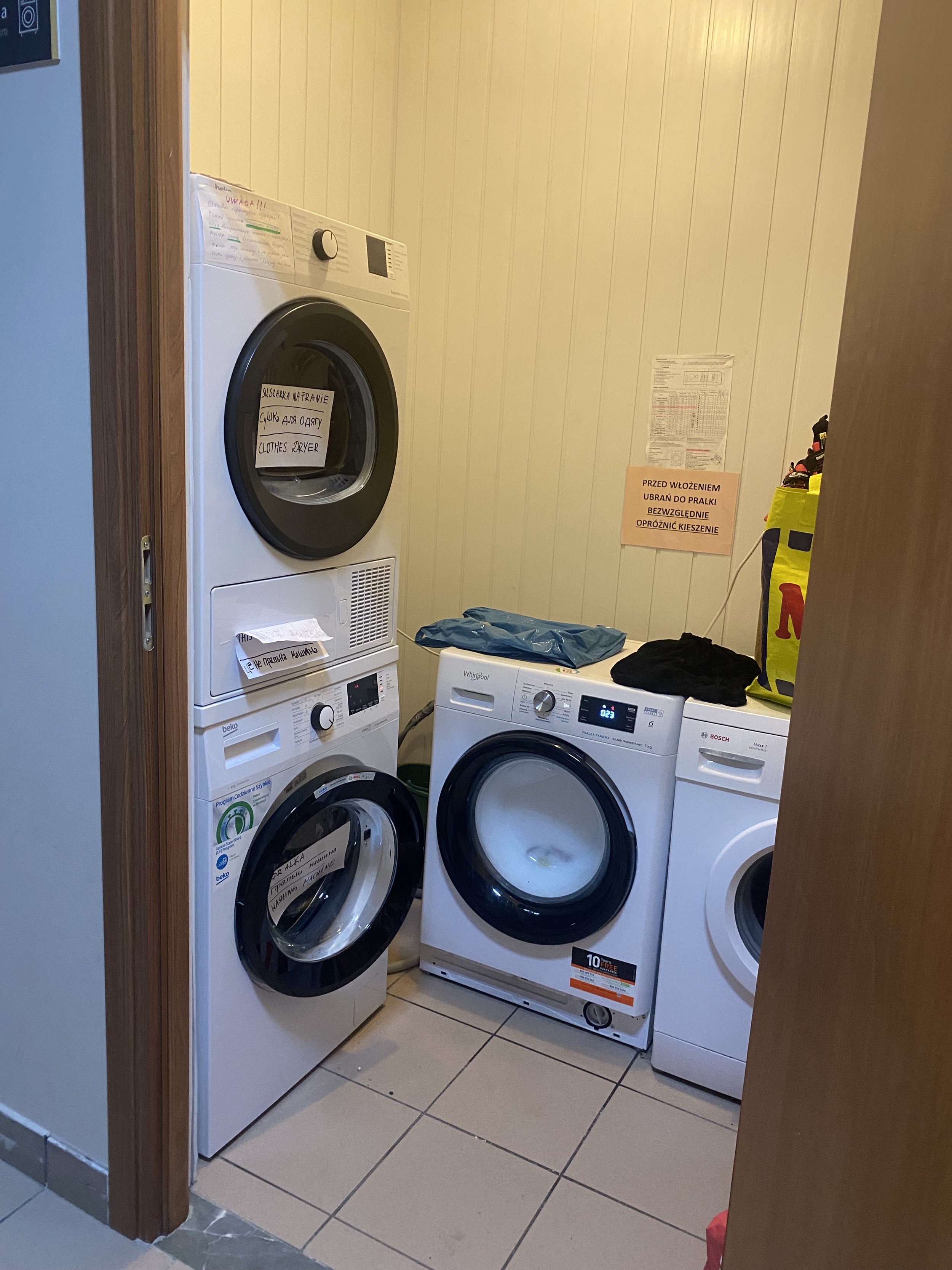 New washer and dryers and a refrigerator large enough for the families to use