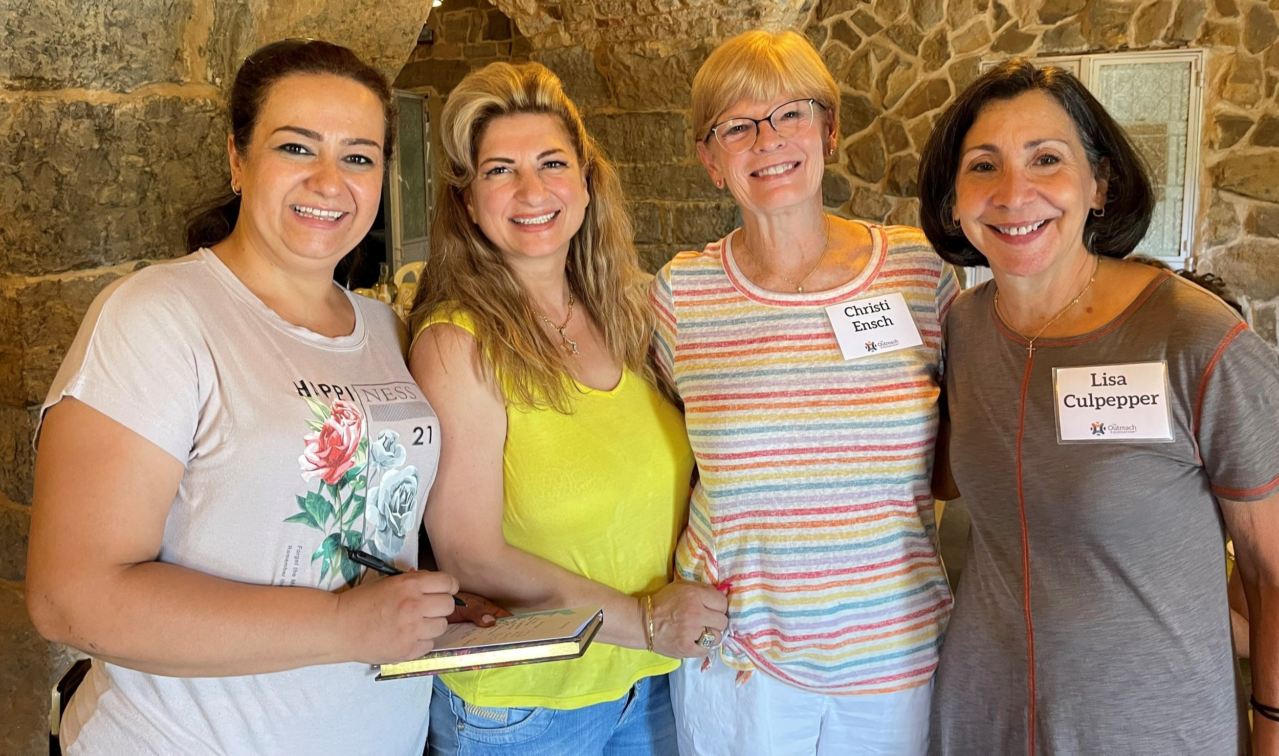   Christi Ensch and Lisa Culpepper make new friends from Aleppo  