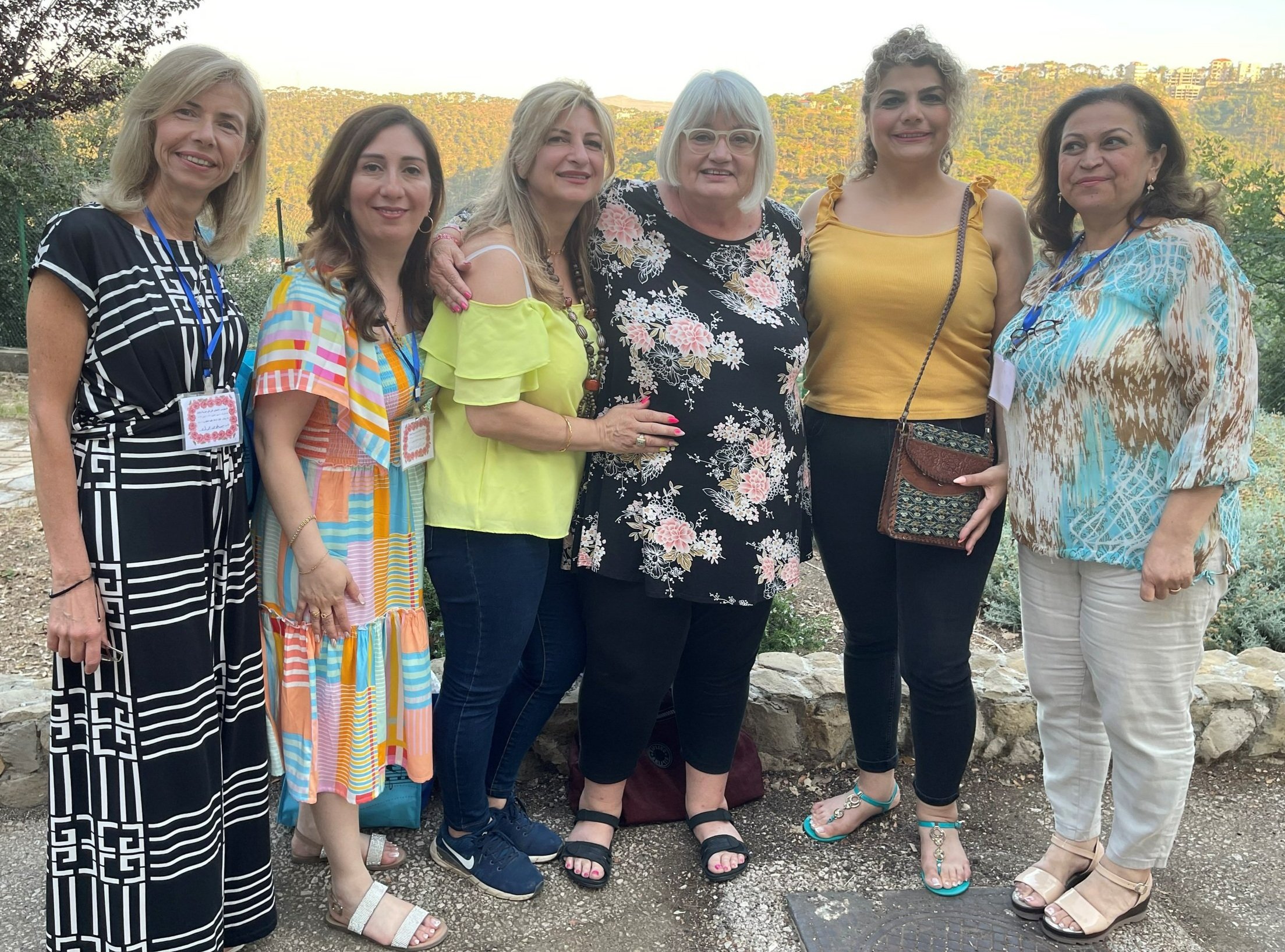   Marilyn Borst with longtime friends from the Presbyterian Church in Aleppo  