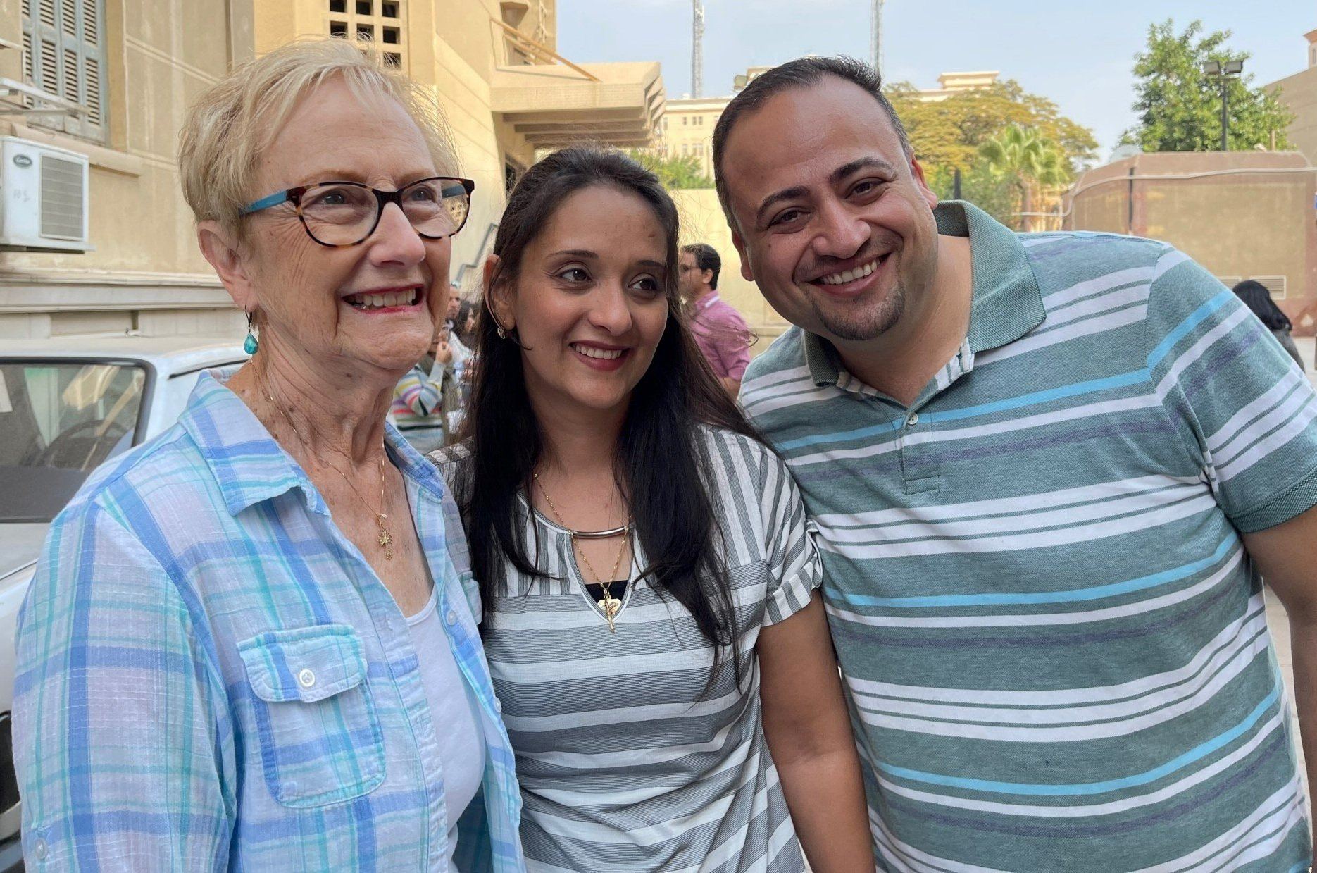  Judy Daniel meets Rev. Manassa Sadek, ETSC alum, and his wife, Mariam 