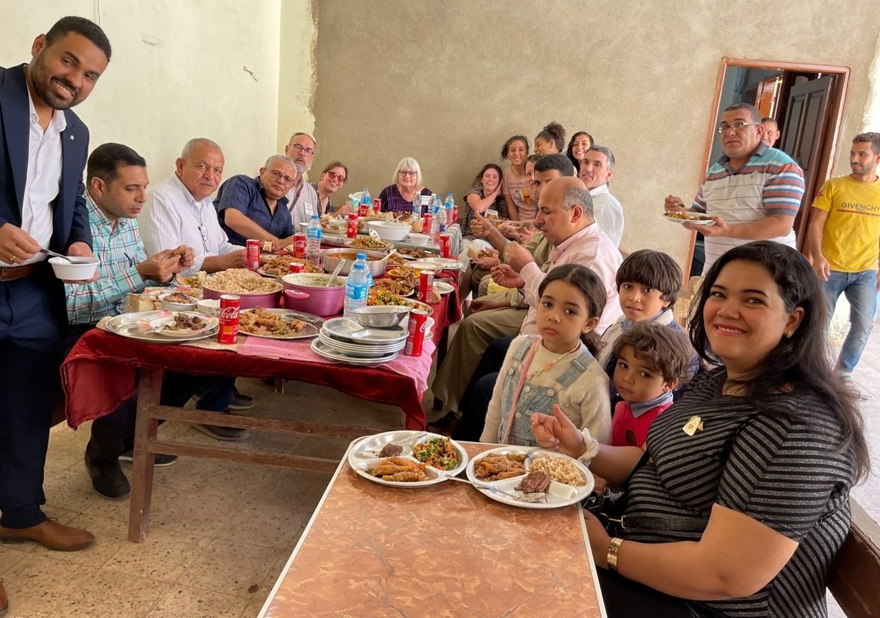  Feasting with our family at the Presbyterian church in Edfu 