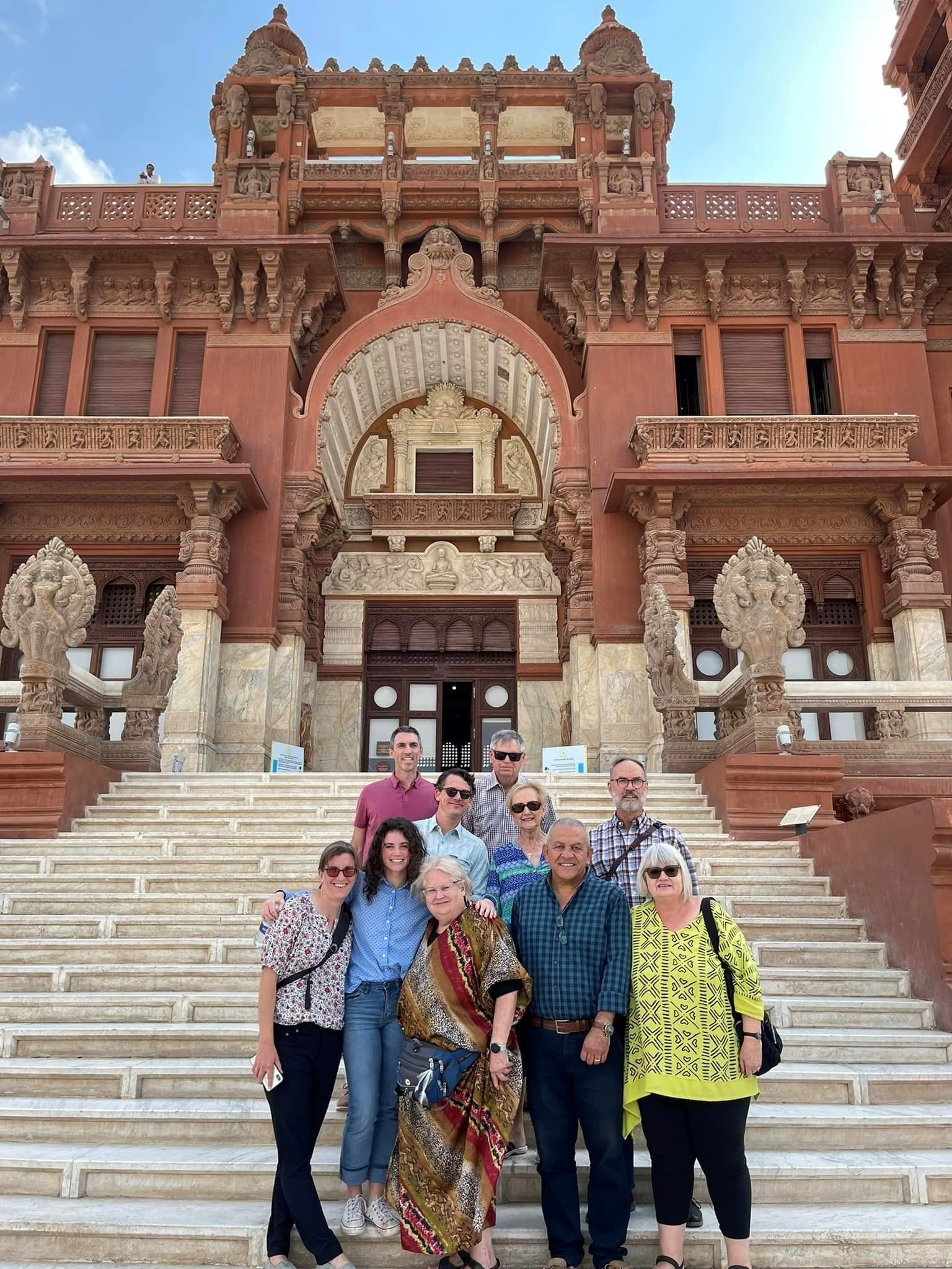  Our team at the Baron Palace. Our precious friend and local travel manager, Mourad Sedky, is in the front row in the blue shirt 