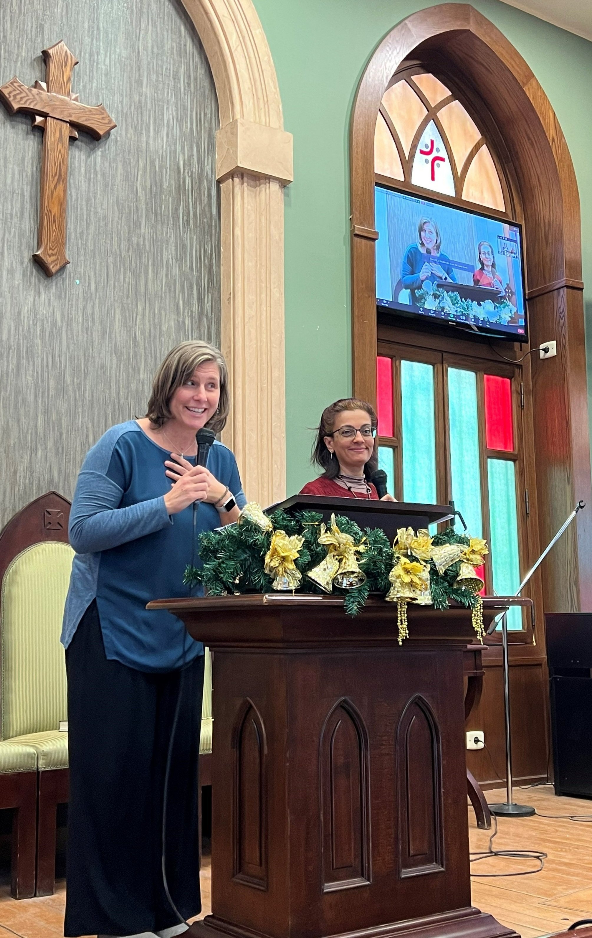  Pastor Anne Keener brings the Word in chapel at ETSC 