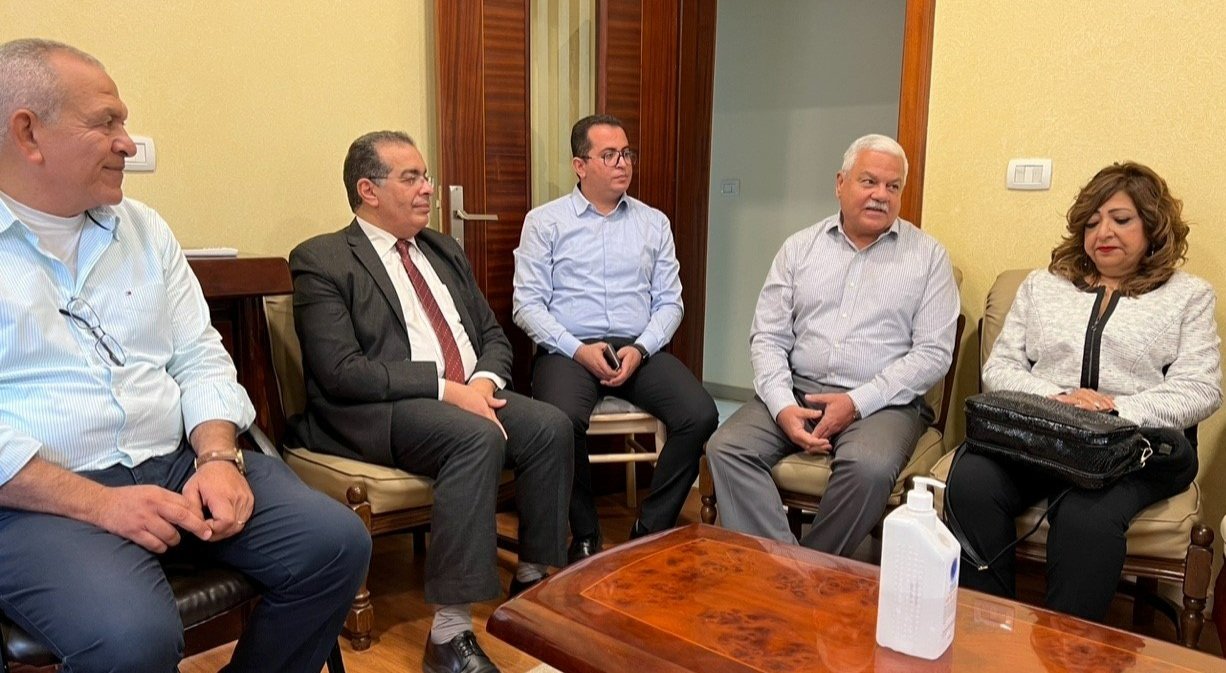  In the pastor’s office with Mourad on the left, Senior Pastor Yousef, Mission Pastor Sameh, Sheikh (Elder) Emad, and Mourad’s wife Manal - exciting new mission outreach! 