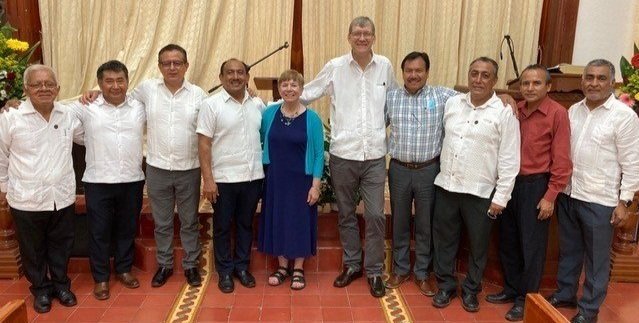   Deena and Doug with Mexican team leaders and elders of JesuChristo El Salvador Church  